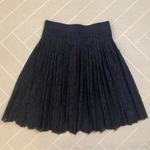 Ann Taylor Navy Lace Pleated Skirt Women’s Size 6P
